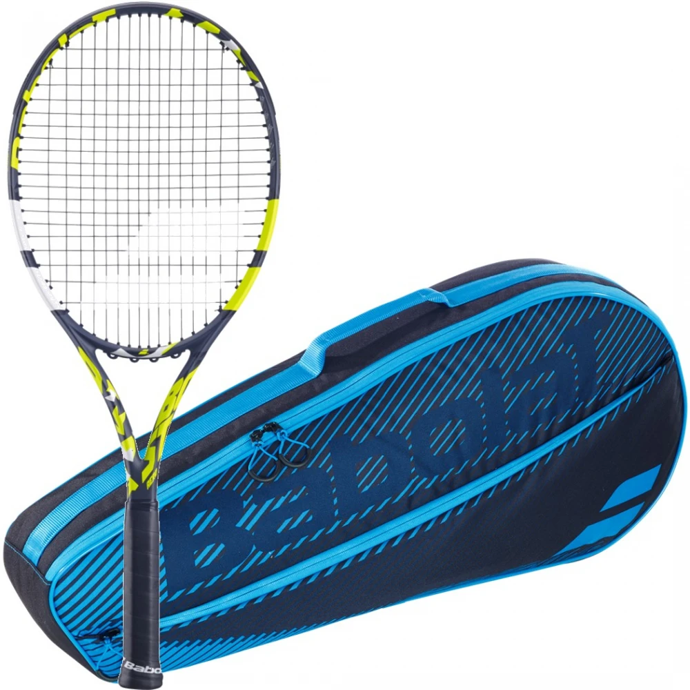 Babolat Evo Aero (Yellow) + Blue Club Bag Tennis Starter Bundle 3 Babolat Evo Aero (Yellow) + Blue Club Bag Tennis Starter Bundle