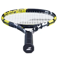 Babolat Evoke 102 + Blue Club Bag Tennis Starter Bundle -Tennis Pro Shop 121222 142 Babolat Evoke 102 Strung Tennis Racquet Black Yellow Horizontal 1000 1000