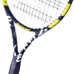 Babolat Evoke 102 + Yellow Club Bag Tennis Starter Bundle -Tennis Pro Shop 121222 142 Babolat Evoke 102 Strung Tennis Racquet Black Yellow heart 1000 1000