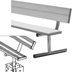Permanent 15-Foot Bench W/ Back