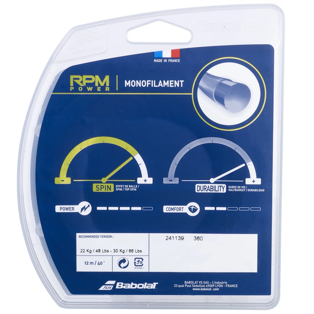 Babolat RPM Power Electric Blue 17g Tennis String (Set) 4 Babolat RPM Power Electric Blue 17g Tennis String (Set) - Image 2