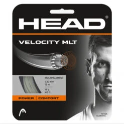 Head Velocity MLT 16g Tennis String (Set) -Tennis Pro Shop 281404 16G head velocity mlt black 16g tennis string set natural 1000 1000