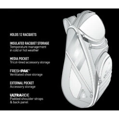 Adidas Tour 12 Racquet Tennis Bag (Black/White/Scarlet) -Tennis Pro Shop 51457713 1000 1000