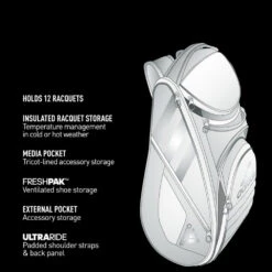Adidas Tour 12 Racquet Tennis Bag (Black/White/Silver) -Tennis Pro Shop 51457722 1000 1000