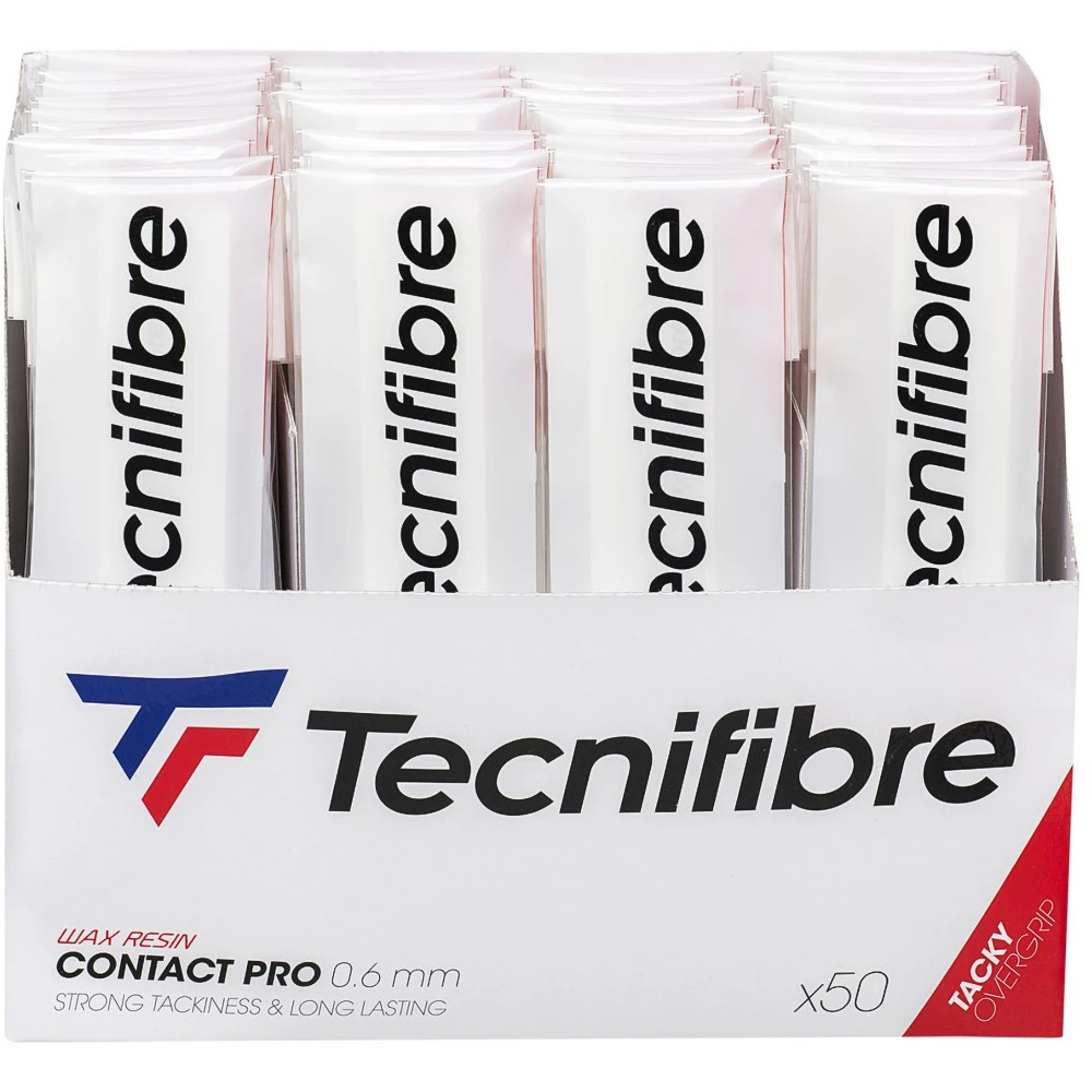 Tecnifibre Contact Pro Overgrip 50-Pack (White)
