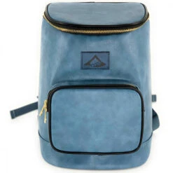 NiceAces Handmade Vegan Leather Backpack Cooler (Blue)