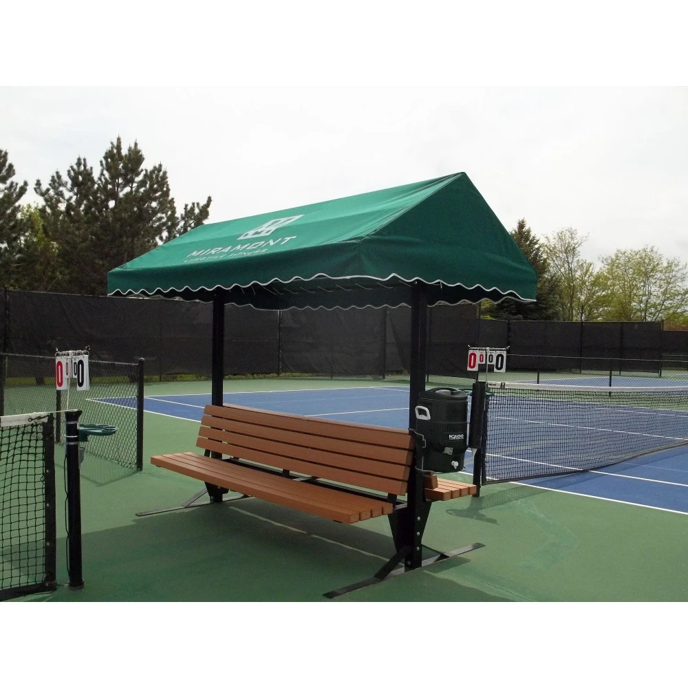 SunTrends 10-Foot Tennis Court Cabana Bench W/ Backrest