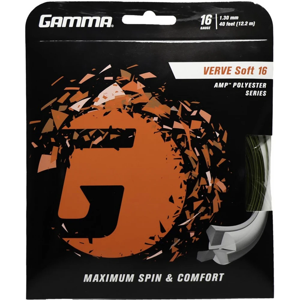 Gamma AMP Verve Soft Yellow/Black 16g Tennis String (Set)