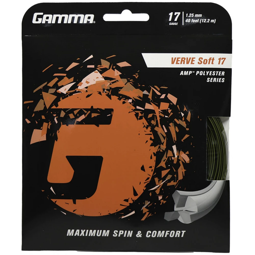 Gamma AMP Verve Soft Yellow/Black 17g Tennis String (Set)
