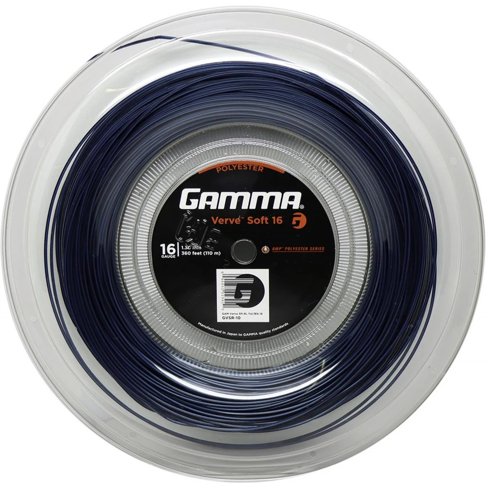 Gamma AMP Verve Soft Blue/Black 16g Tennis String (Reel)