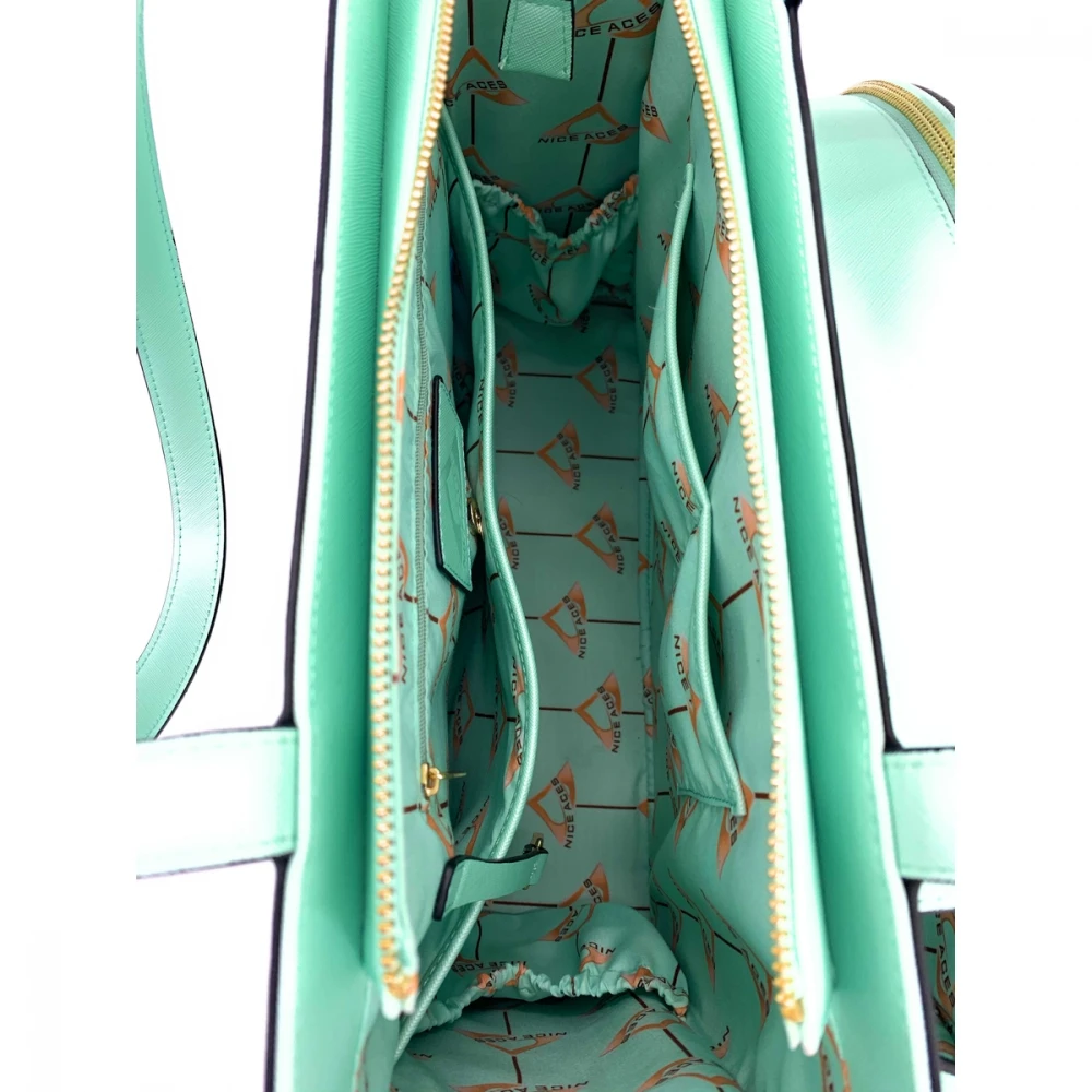 NiceAces Women’s Maya Handmade Vegan Leather Tennis Tote (Mint) 5 NiceAces Women’s Maya Handmade Vegan Leather Tennis Tote (Mint) - Image 3