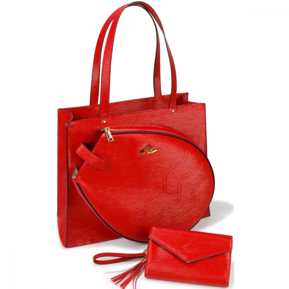 NiceAces Women’s MAYA Handmade Vegan Leather Tennis Tote (Ruby) 3 NiceAces Women’s MAYA Handmade Vegan Leather Tennis Tote (Ruby)