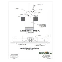 SunTrends 6-Foot Tennis Court Cabana Bench - Flat -Tennis Pro Shop SunTrends Cabana Bench Installation Options 1000 1000 1