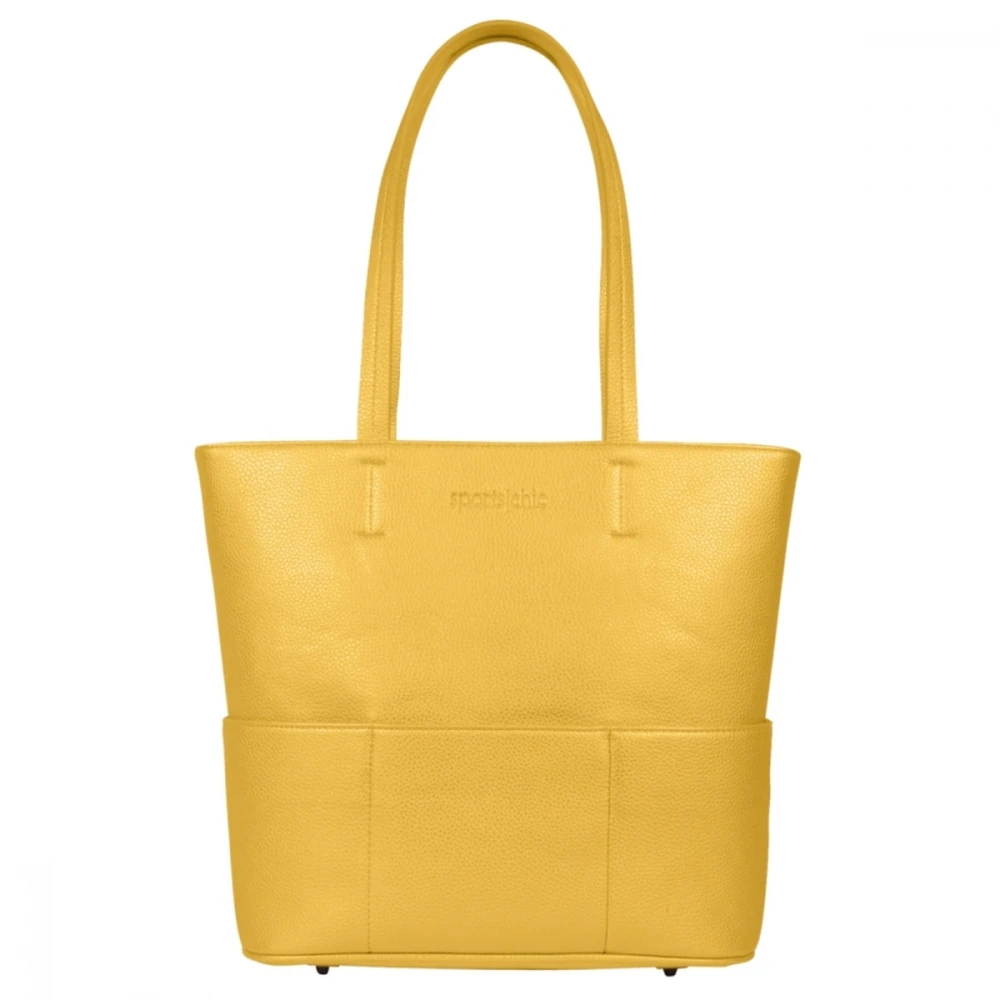 SportsChic Women’s Vegan Midi Pickleball Tote Bag (Saffron Yellow)