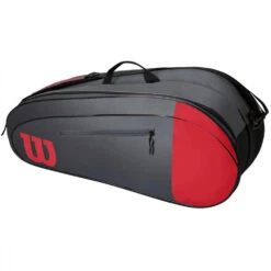 Wilson Team 6 Pack Tennis Bag (Red/Gray) -Tennis Pro Shop WR8009803001.Wilson Team 6 Pack Red Grey Tennis Bag .1 1000 1000