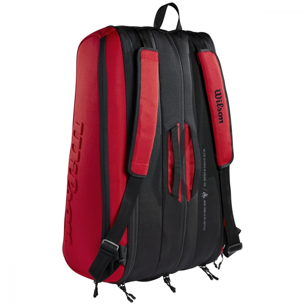 Wilson Clash V2 Super Tour 15pk Tennis Racquet Bag (Black/Red) - Image 3
