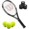 Wilson H2 Hyper Hammer Tennis Racquet Bundled W 3 Overgrips And 3 Tennis Balls -Tennis Pro Shop WilsonH2HyperHammerBndle BlackOG Balls a 1000 1000