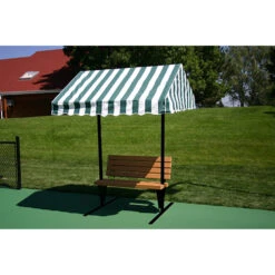 SunTrends Replacement Canvas For 6-Foot Cabanas -Tennis Pro Shop cabana bench 6 green white stripe canvas 600 600 1000 1000