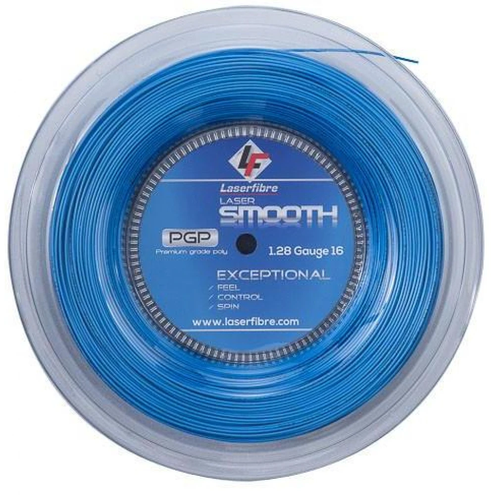 Laserfibre Laser Smooth 16g Blue Tennis Racquet String (Reel)