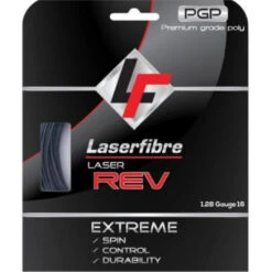 Laserfibre Laser Rev 16g Black Tennis Racquet String (Set)