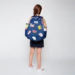 Ame & Lulu Little Love Patches Tennis Backpack (Navy/Pink) 6 Ame & Lulu Little Love Patches Tennis Backpack (Navy/Pink) -Tennis Pro Shop lptbp176 ame lulu little love patches tennis backpack navy pink 2 1000 1000