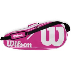 Wilson Advantage II Tennis Bag (Pink/White) -Tennis Pro Shop wr8005201001wilson advantage ii tennis bagpink white2crop 1000 1000