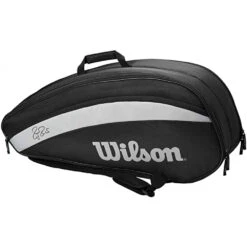 Wilson Federer Team 6 Pack Tennis Bag (Black) -Tennis Pro Shop wr8005701001 wilson federer team 6 racquet tennis bag black 1000 1000