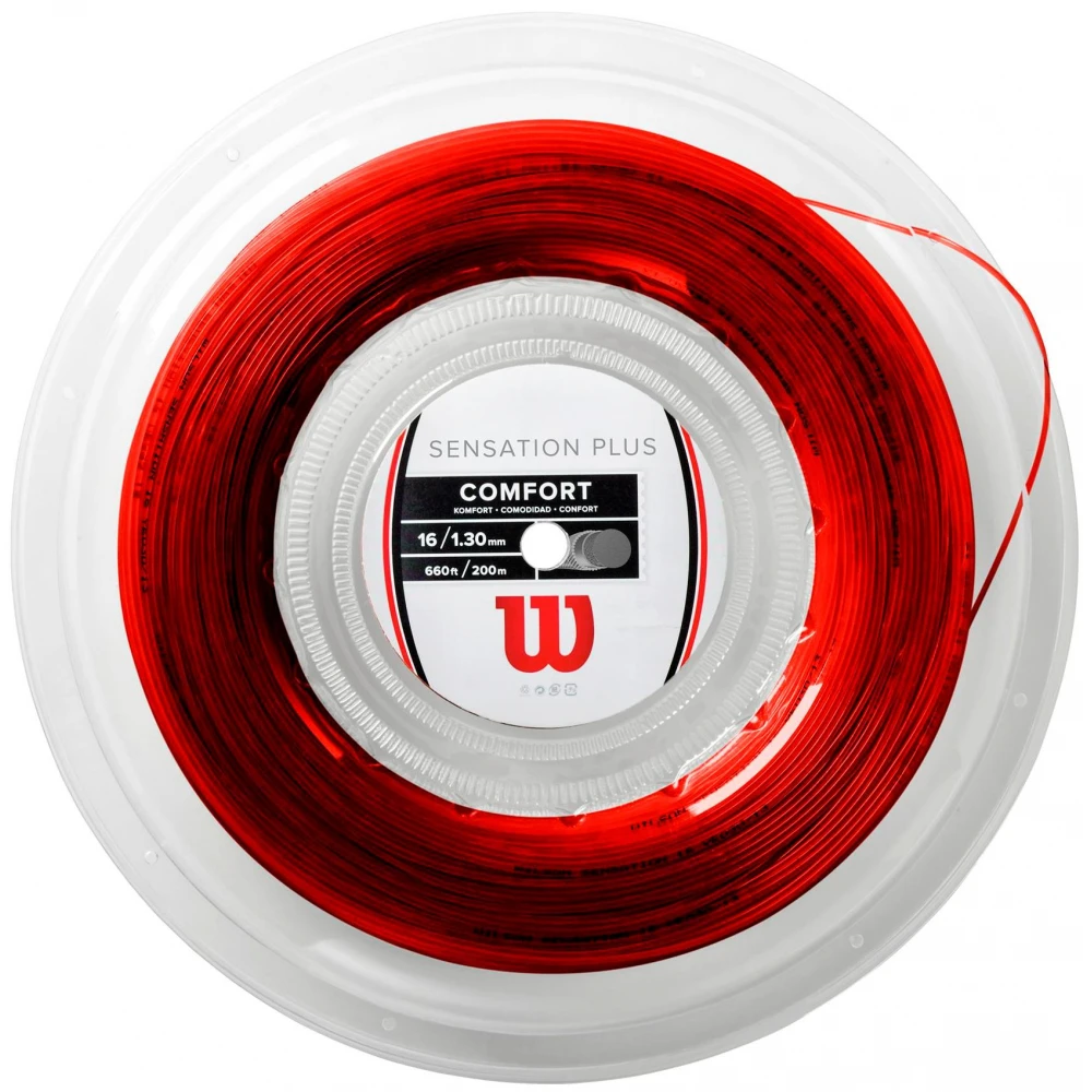 Wilson Sensation Plus 16g Red Tennis String (Reel) 3 Wilson Sensation Plus 16g Red Tennis String (Reel)